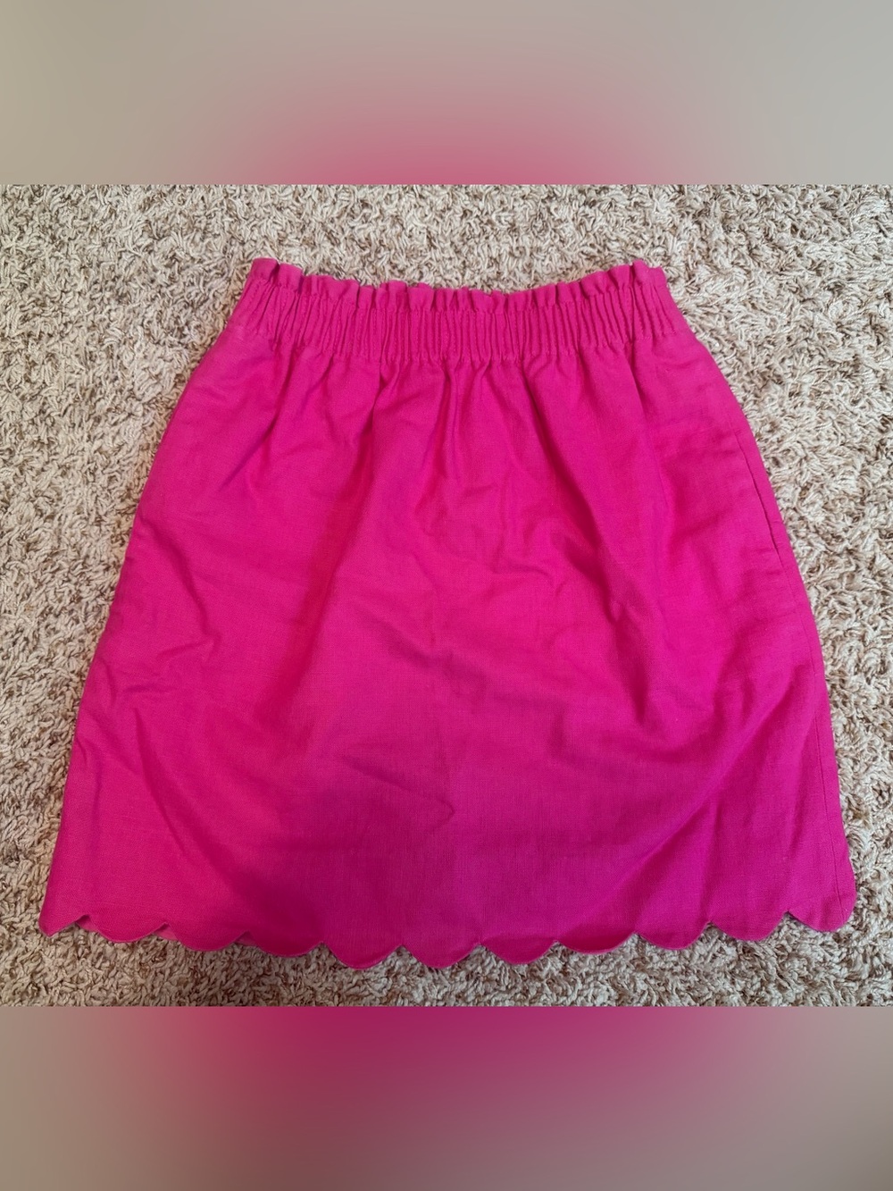 J. Crew Hot Pink Scalloped Mini Skirt